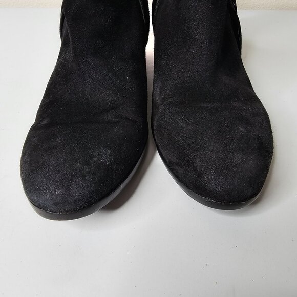 Sam Edelman Size 7 Boots Black Suede Leather Paige Ankle Bootie Fringe Western - Picture 3 of 11